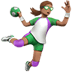 🤾🏽‍♀️ woman playing handball: medium skin tone display on Apple